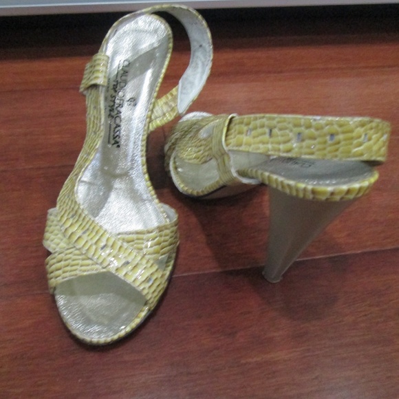 Snakeskin Slingbacks Size 38 / 8 - Picture 1 of 8